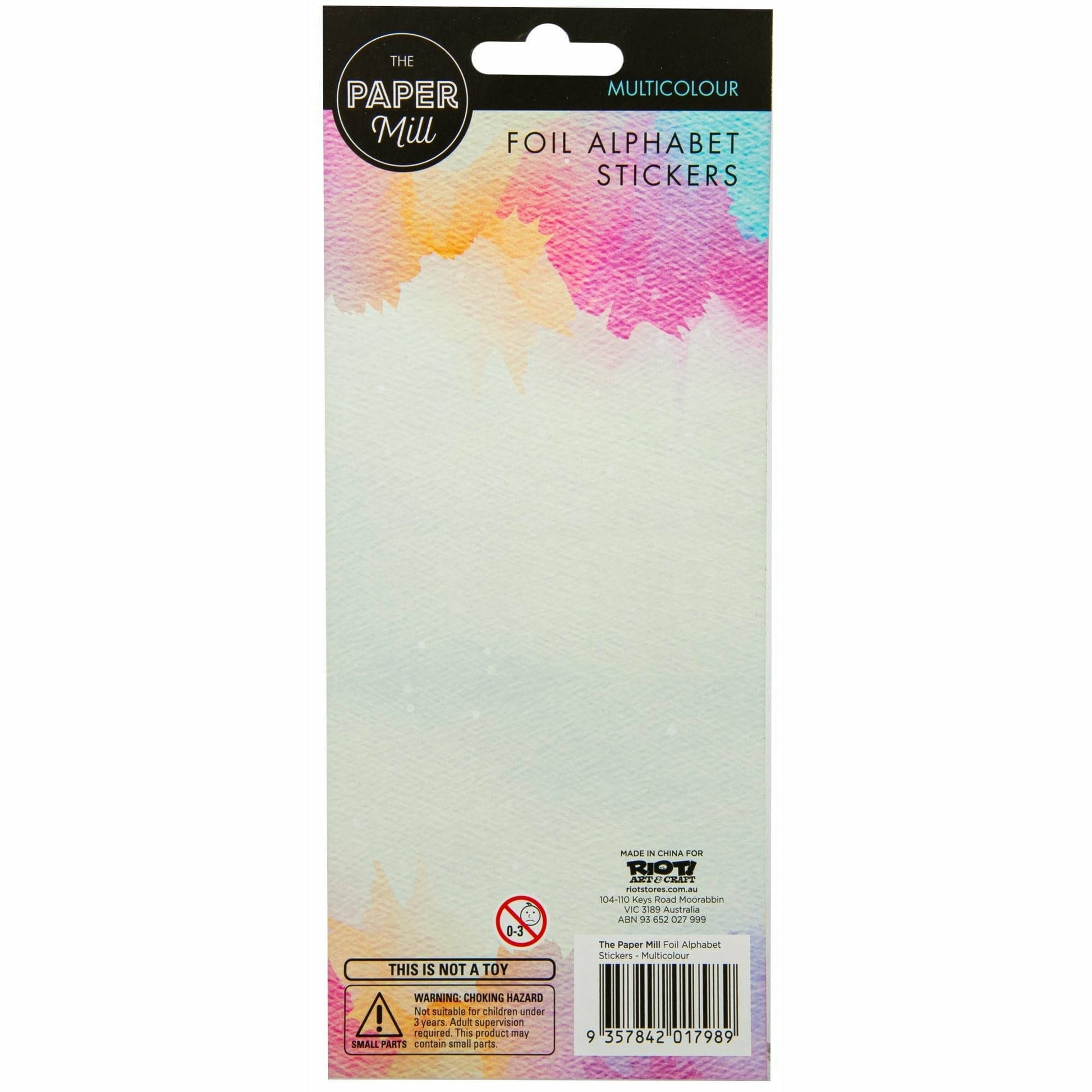 Light Gray The Paper Mill Foil Alphabet Stickers 240 x 106mm Multicolour Stickers