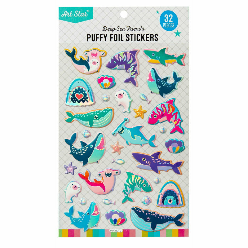 Light Gray Art Star Bubble Foil Stickers Deep Sea Friends Stickers