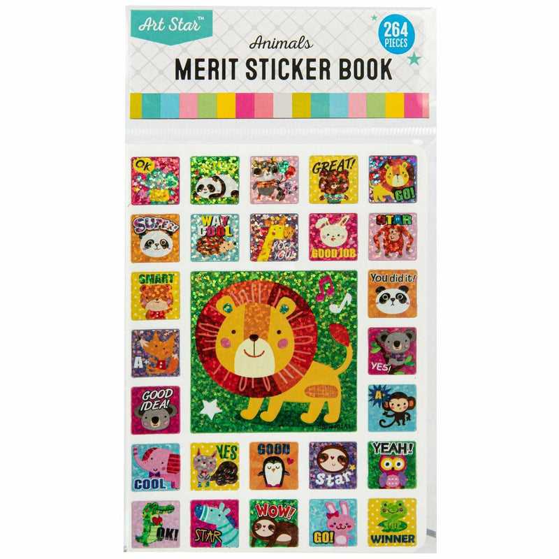 Dark Slate Gray Art Star Merit Sticker Book Animals (264 Stickers) Stickers