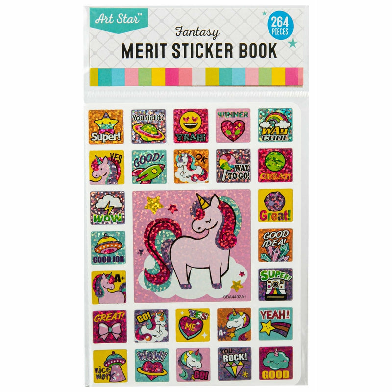 Light Gray Art Star Merit Sticker Book Unicorn Fantasy (264 Stickers) Stickers