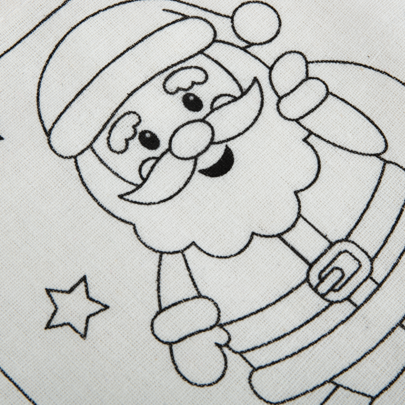 Light Gray Art Star Christmas Colour Your Own Santa Bag with Markers Christmas