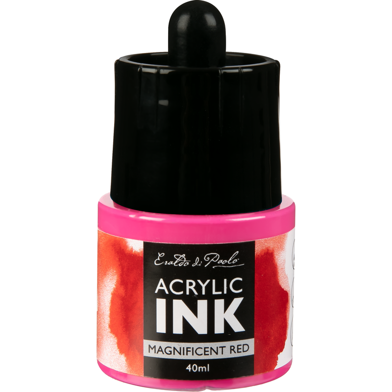 Black Eraldo Di Paolo Acrylic Ink 40ml  - Magnificent  Red Inks