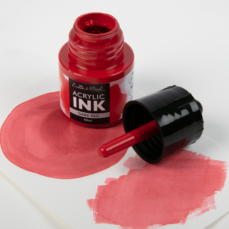 Light Gray Eraldo Di Paolo Acrylic Ink 40ml  - Dark Red Inks