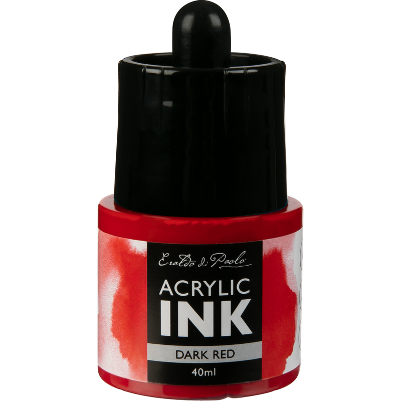 Black Eraldo Di Paolo Acrylic Ink 40ml  - Dark Red Inks