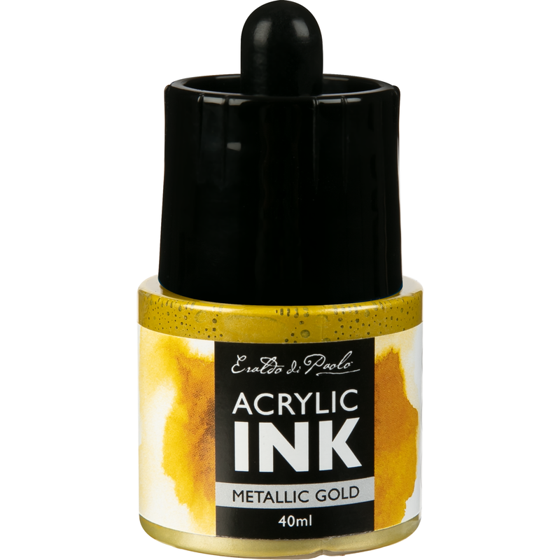 Dark Khaki Eraldo Di Paolo Acrylic Ink 40ml  - Metallic Gold Inks