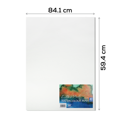 White Smoke Eraldo di Paolo 100% Cotton Cold Press Watercolour Paper 300gsm Pack of 5 A1 Sheets (594x841mm) Watercolour Paper