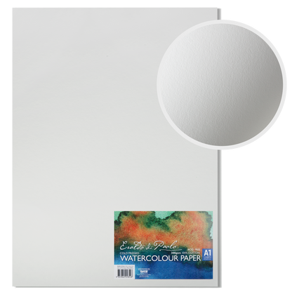 Light Gray Eraldo di Paolo 100% Cotton Cold Press Watercolour Paper 300gsm Pack of 5 A1 Sheets (594x841mm) Watercolour Paper