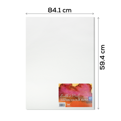 White Smoke Eraldo di Paolo 100% Cotton Hot Press Watercolour Paper 300gsm Pack of 5 A1 Sheets (594x841mm) Watercolour Paper