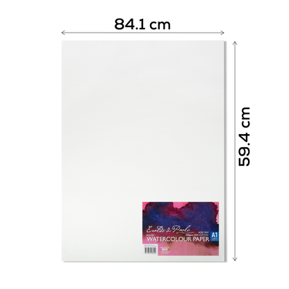 White Smoke Eraldo di Paolo 100% Cotton Rough  Watercolour Paper 300gsm Pack of 5 A1 Sheets (594x841mm) Watercolour Paper
