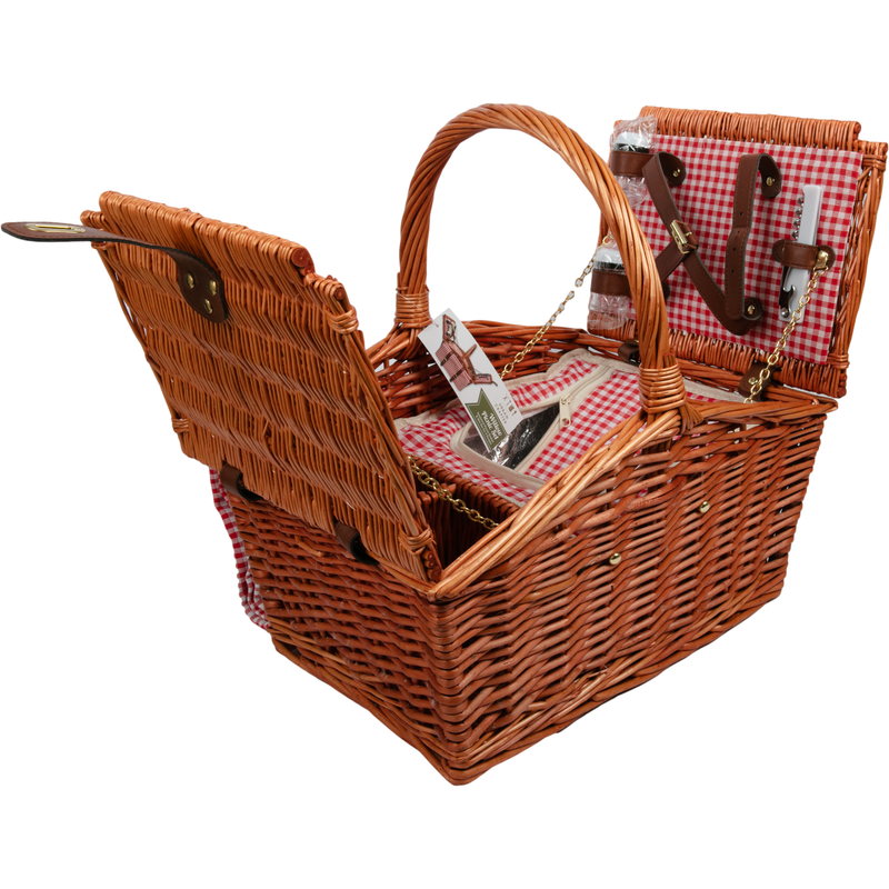 Sienna Urban Crafter Deluxe Insulated Willow Picnic Basket and Mat Set for 2 people 42 x 30 x 20cm Boxes