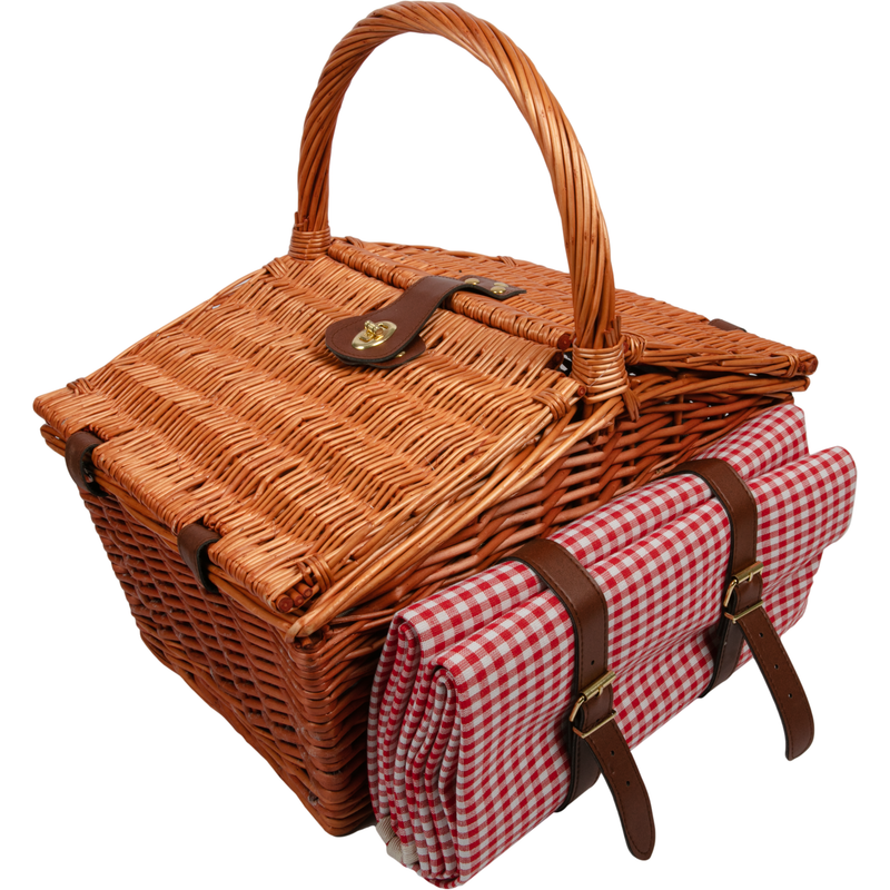 Sienna Urban Crafter Deluxe Insulated Willow Picnic Basket and Mat Set for 2 people 42 x 30 x 20cm Boxes