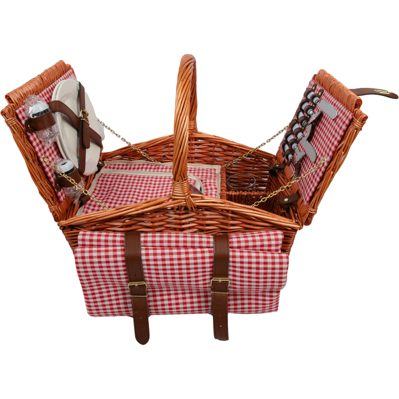 Sienna Urban Crafter Deluxe Insulated Willow Picnic Basket and Mat Set for 2 people 42 x 30 x 20cm Boxes