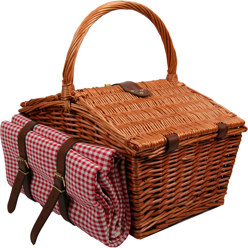 Sienna Urban Crafter Deluxe Insulated Willow Picnic Basket and Mat Set for 2 people 42 x 30 x 20cm Boxes