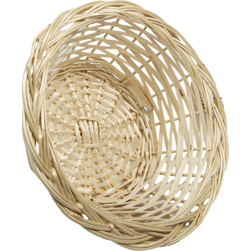 Tan Urban Crafter Bleached Split Willow Contoured Round Basket Small 25 x 25 x 14cm Boxes