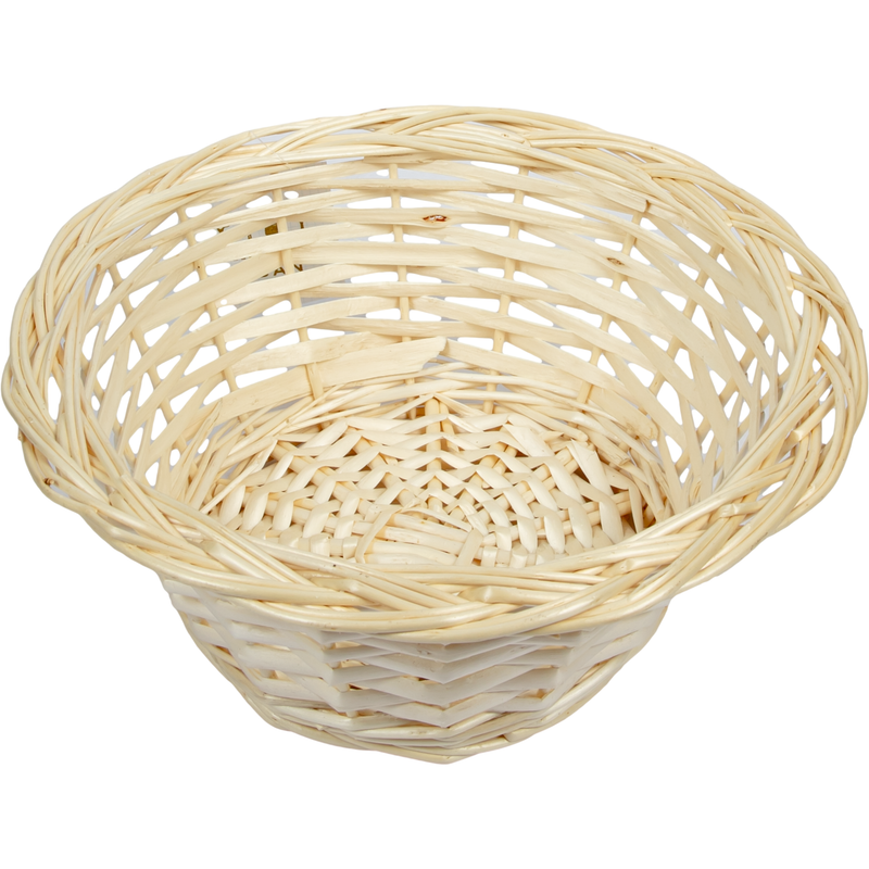 Wheat Urban Crafter Bleached Split Willow Contoured Round Basket Small 25 x 25 x 14cm Boxes