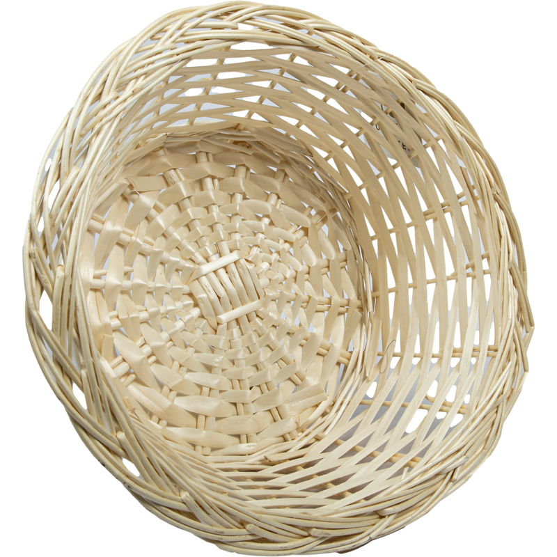 Tan Urban Crafter Bleached Split Willow Contoured Round Basket Medium 30 x 30 x 12cm Boxes