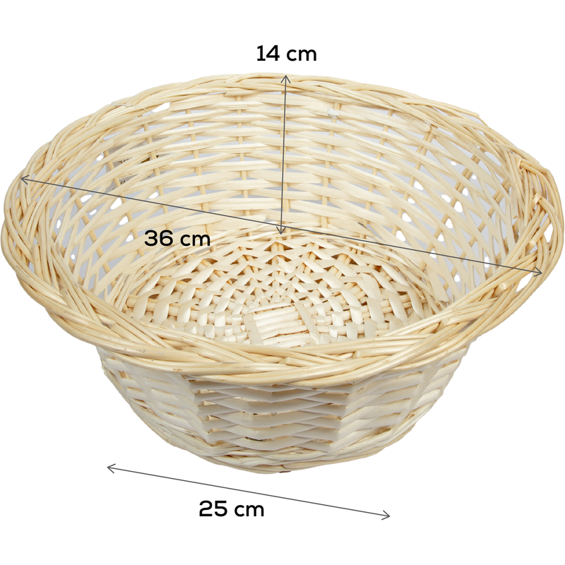 Wheat Urban Crafter Bleached Split Willow Contoured Round Basket Large 35 x 35 x 14cm Boxes