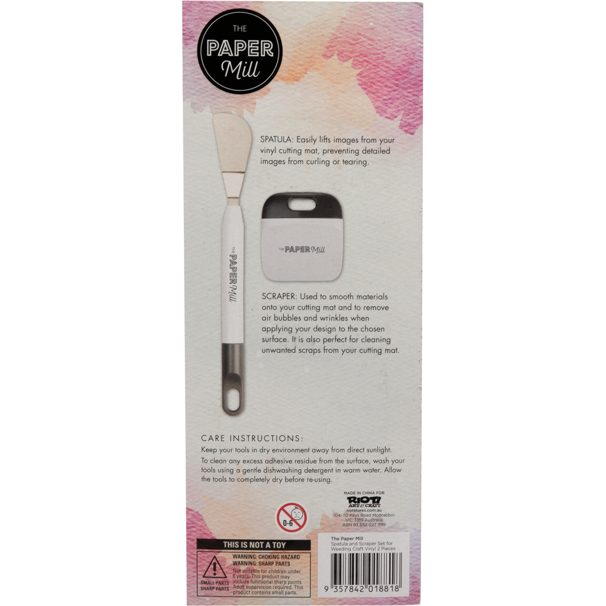 Gray The Paper Mill Spatula and Scraper Set for Weeding Craft Vinyl (2 Pieces) All Craft Basics