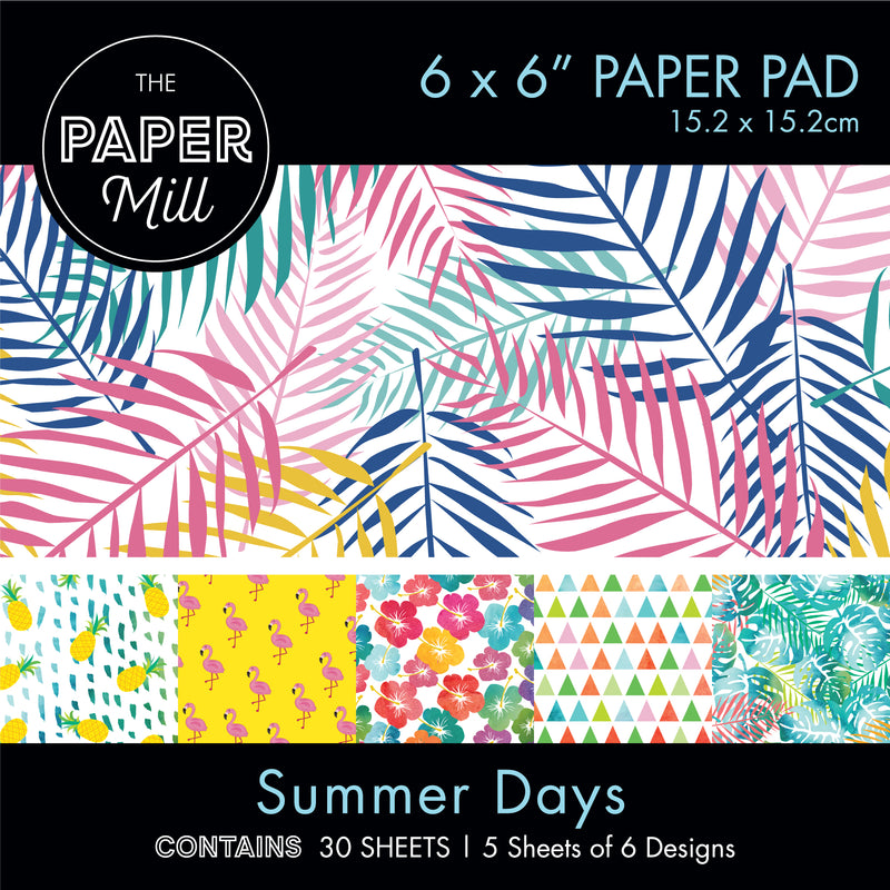 Tan Paper Mill 6 x 6 inch Printed Paper Pad 30 sheets Summer Days Cardstock