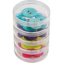 Gray Craftmate Round Screw Top Stackable Plastic Storage Boxes 70mm (4 Pieces) Craft Storage