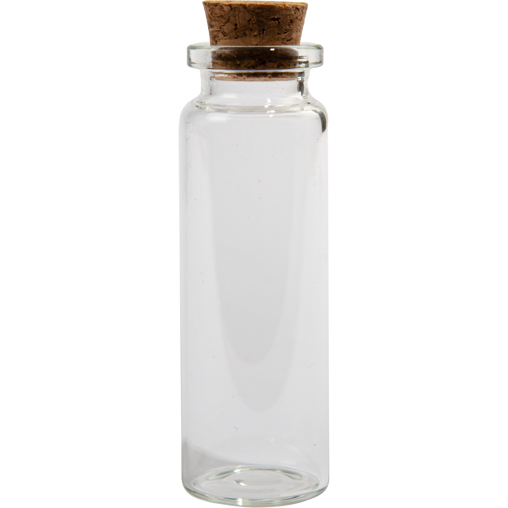 Light Gray Urban Crafter Glass Bottle with Cork Stopper 22x65mm (4 Pieces) Craft Storage