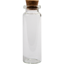 Light Gray Urban Crafter Glass Bottle with Cork Stopper 22x65mm (4 Pieces) Craft Storage