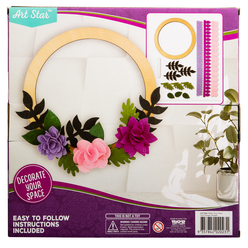 Dark Slate Gray Art Star Make Your Own Felt Flower Wreath Kids Craft Kits