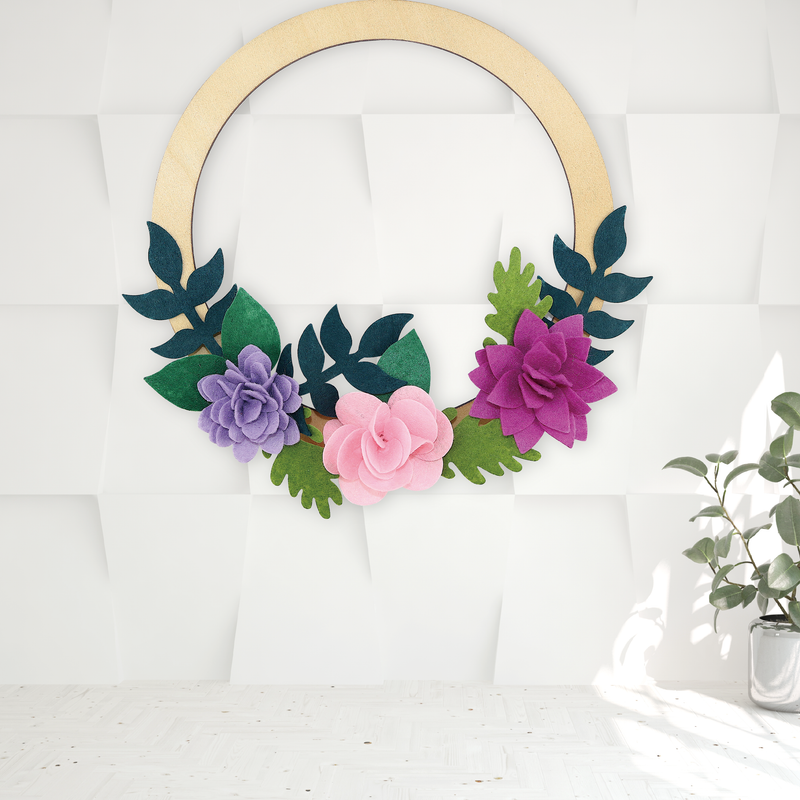 Beige Art Star Make Your Own Felt Flower Wreath Kids Craft Kits
