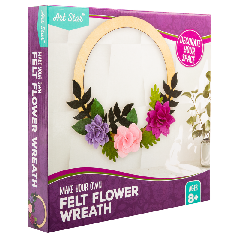 Antique White Art Star Make Your Own Felt Flower Wreath Kids Craft Kits
