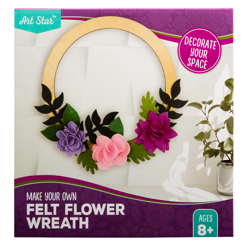 Dark Slate Gray Art Star Make Your Own Felt Flower Wreath Kids Craft Kits