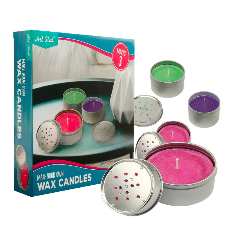 Gray Art Star Make Your Own Wax Candle Tins (Makes 3) Kids Craft Kits