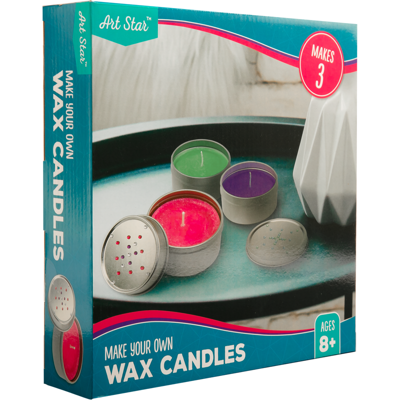 Slate Gray Art Star Make Your Own Wax Candle Tins (Makes 3) Kids Craft Kits