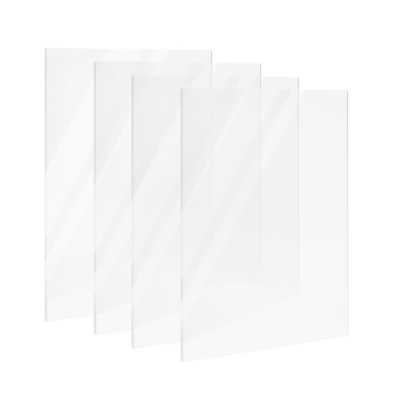 White Smoke Urban Crafter Rectangle Acrylic Board-Blank 15x21x0.3cm (4 Pieces) Craft Basics