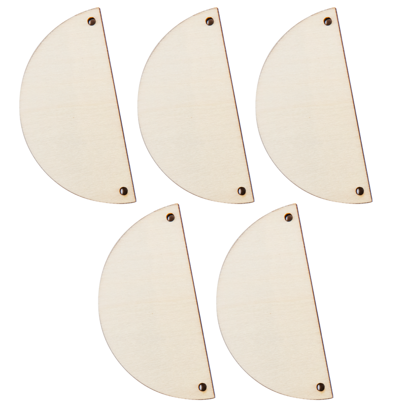 Antique White Simply DIY Plywood Jewellery Half Circle Pendant 70mm (5 Pieces) Beading