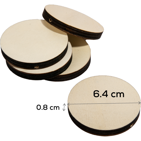 Black Simply DIY Plywood Jewellery Circle Pendant 65mm (5 Pieces) Beading