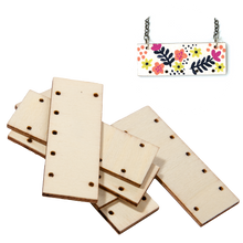 Wheat Simply DIY Plywood Jewellery Rectangle Pendant 55x20mm (6 Pieces) Beading
