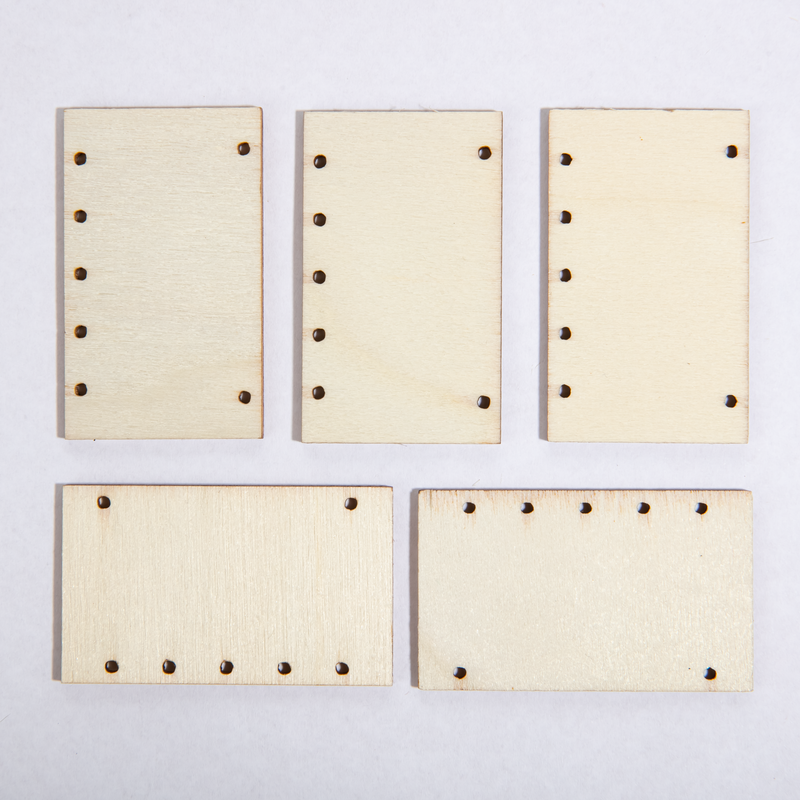 Antique White Simply DIY Plywood Jewellery Rectangle Pendant 50x30mm (5 Pieces) Beading