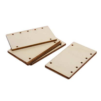 Light Gray Simply DIY Plywood Jewellery Rectangle Pendant 50x30mm (5 Pieces) Beading