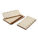 Light Gray Simply DIY Plywood Jewellery Rectangle Pendant 50x30mm (5 Pieces) Beading