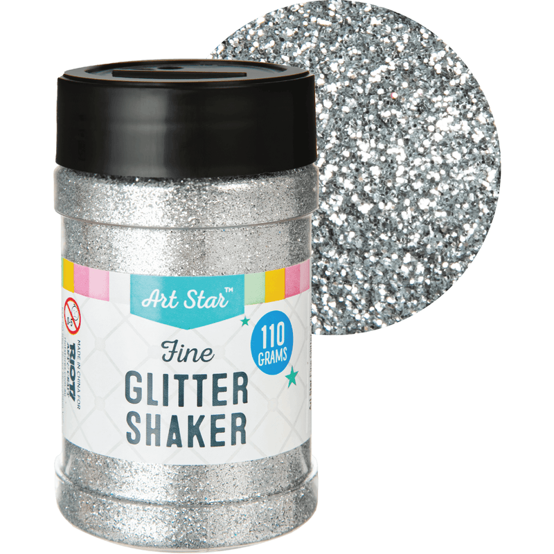 Gray Art Star Fine Glitter Shaker-Silver 113g Craft Basics