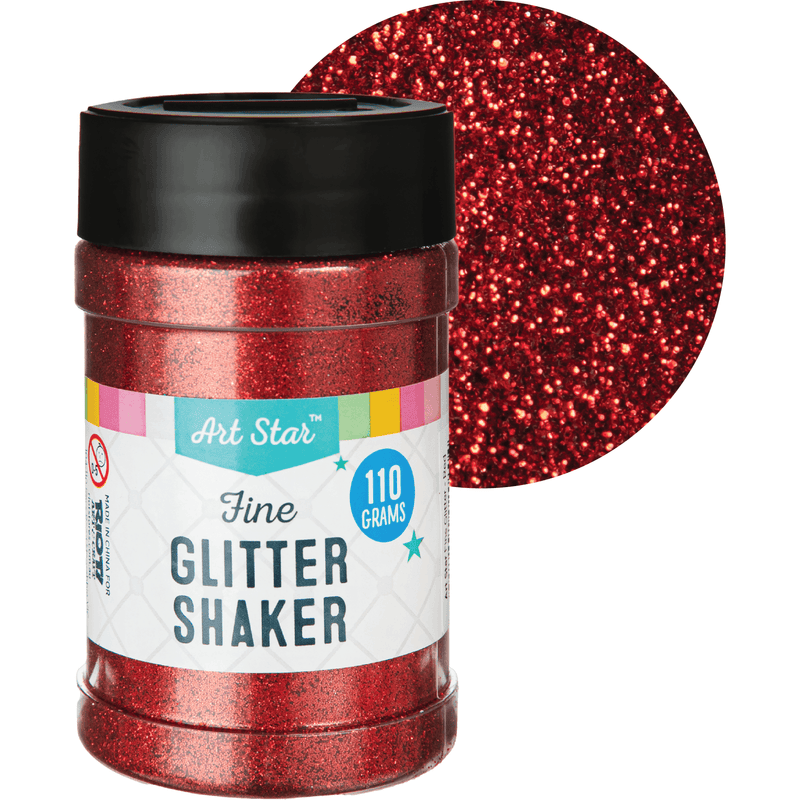 Light Gray Art Star Fine Glitter Shaker-Red 110g Craft Basics