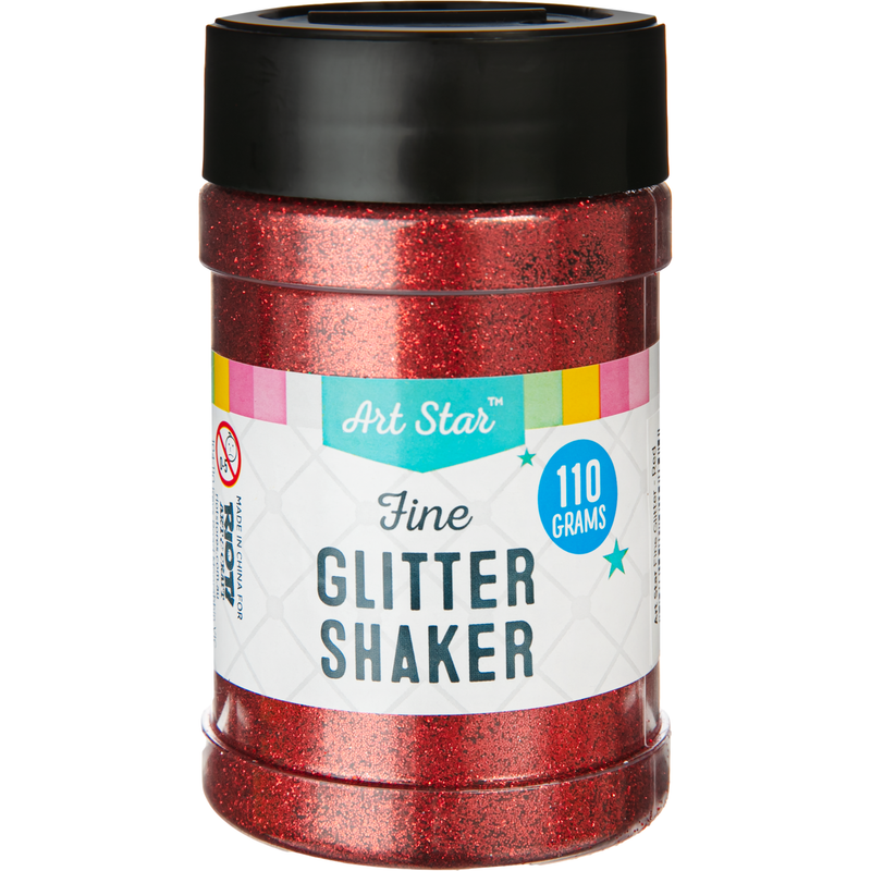 Dark Slate Gray Art Star Fine Glitter Shaker-Red 110g Craft Basics