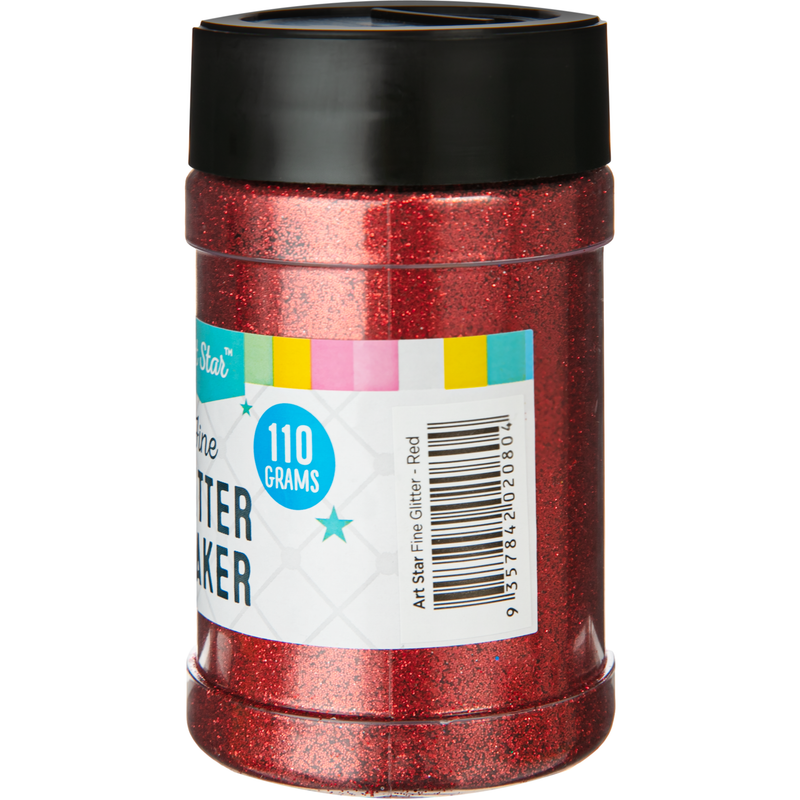 Saddle Brown Art Star Fine Glitter Shaker-Red 110g Craft Basics