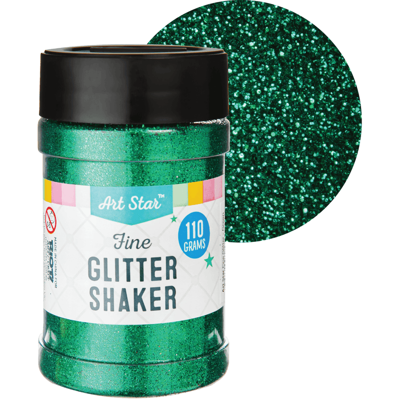 Light Gray Art Star Fine Glitter Shaker-Green 113g Craft Basics