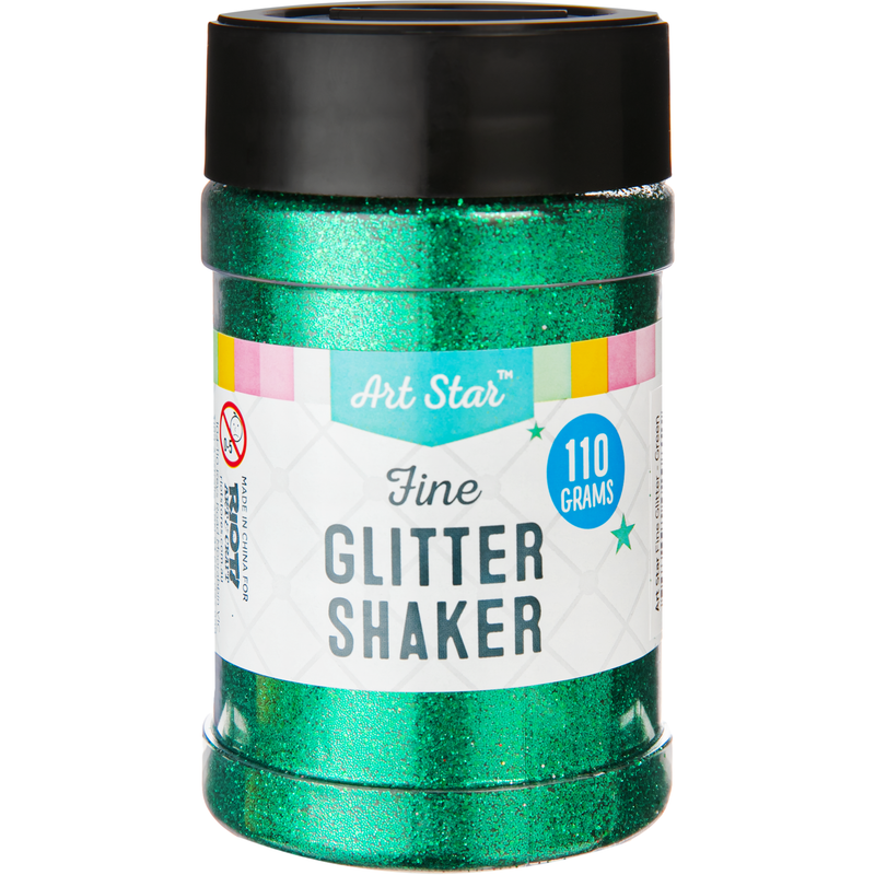 Light Gray Art Star Fine Glitter Shaker-Green 113g Craft Basics