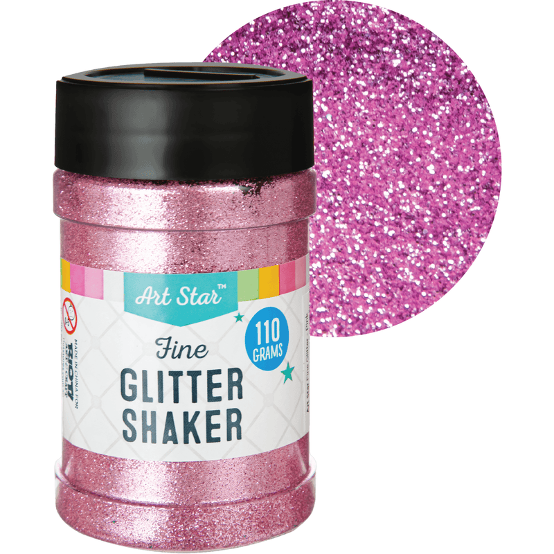 Pale Violet Red Art Star Fine Glitter Shaker-Pink 110g Craft Basics