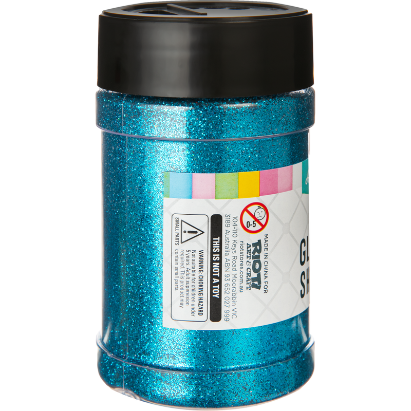 Light Gray Art Star Fine Glitter Shaker-Aqua 110g Craft Basics