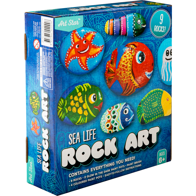 Tan Art Star Sea Life Rock Art Painting Kit (9 Rocks) Kids Craft Kits