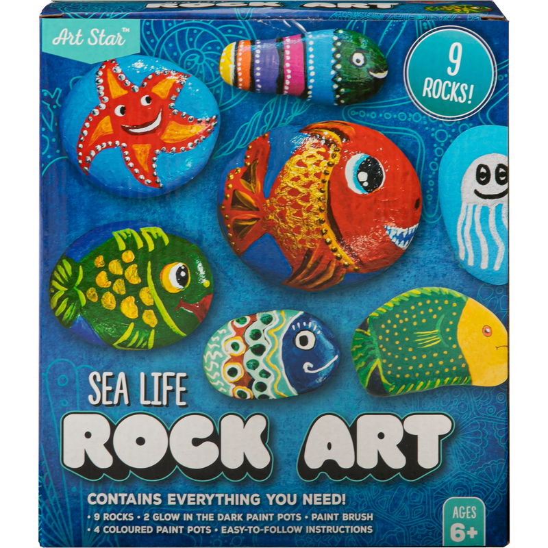 Dark Cyan Art Star Sea Life Rock Art Painting Kit (9 Rocks) Kids Craft Kits