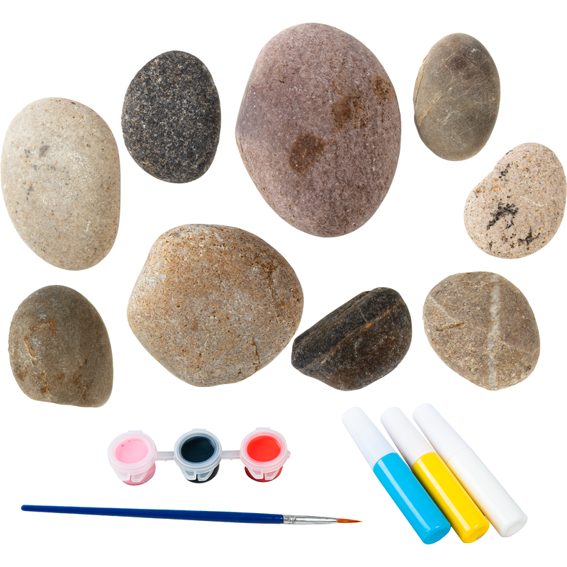 Rosy Brown Art Star Mandala Rock Art Painting Kit (9 Rocks) Kids Craft Kits